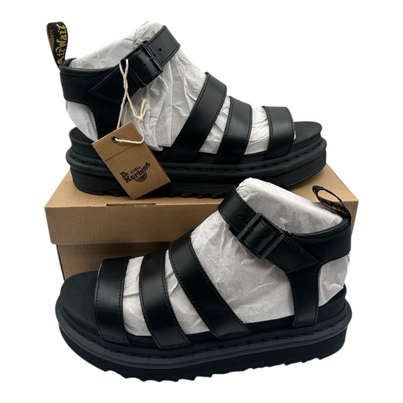 Dr. Martens Shoes - Dr‎ Martens Blaire Sandals Womens Sz 10 Black Brando Leather Doc 24191001